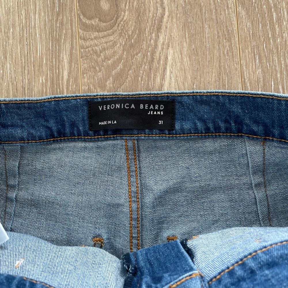 Veronica Beard Grant Wide Leg Denim Extra High Rise in Lakewood Blue Sz 31 EUC - Picture 10 of 16